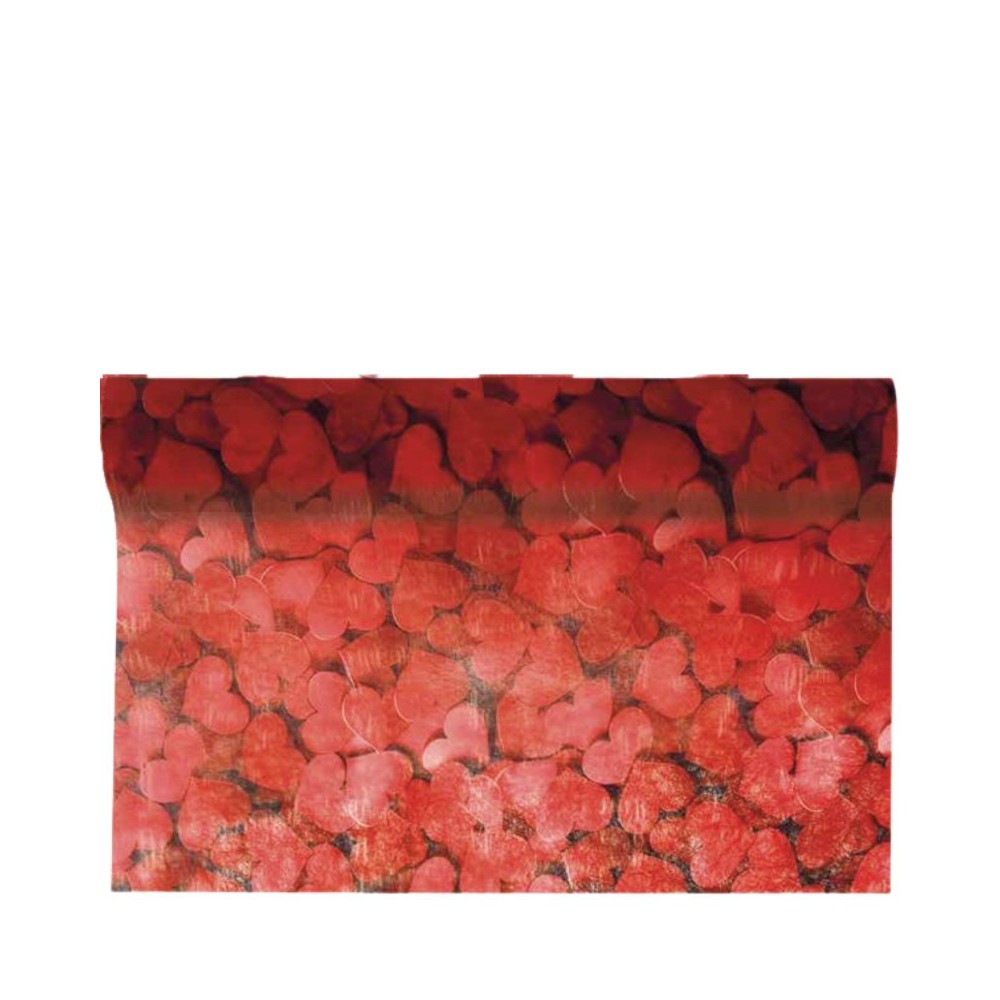 Bobina cuori decofibra h51cm 9mt Rosso